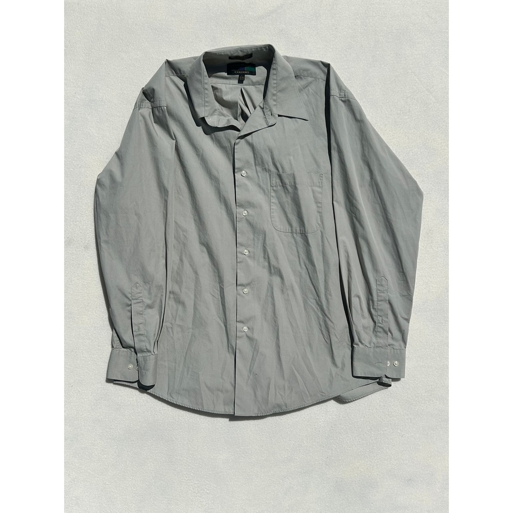 Alexander Julian Colours Mens Gray Button Down Shirt Long Sleeve L 16-16.5 34/35